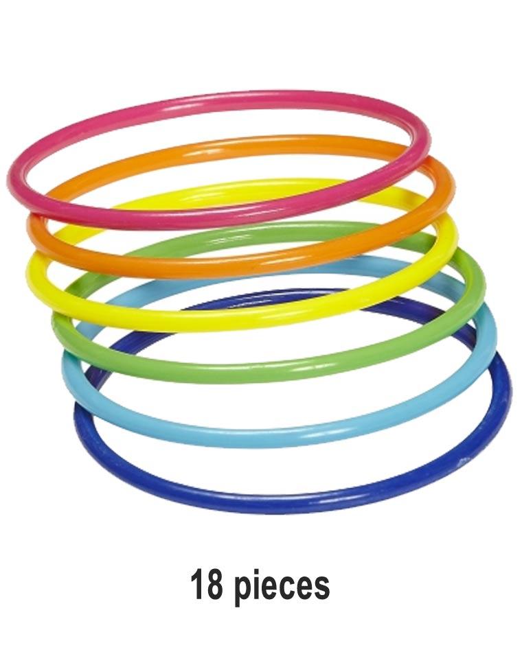 Pack of 18pcs 80s Neon Multi-Coloured Bracelets by Widmann 05844 by Karnival Costumes