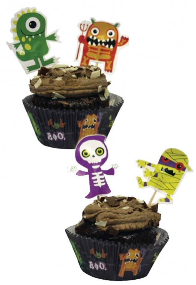48pce Boo Crew Cupcake Cases and Picks by Amscan 996674 available from Karnival Costumes