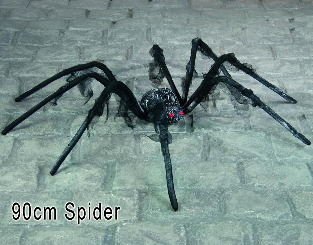 90cm Jumbo Black Spider with Red Eyes by Premier Decorations HO142116 available from Karnival Costumes