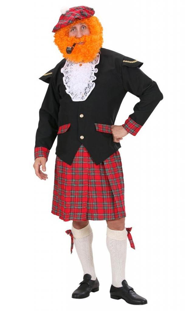 Deluxe Scotsman Fancy Dress Costume in heavyweight fabric by Widmann 7390 and available from Karnival Costumes