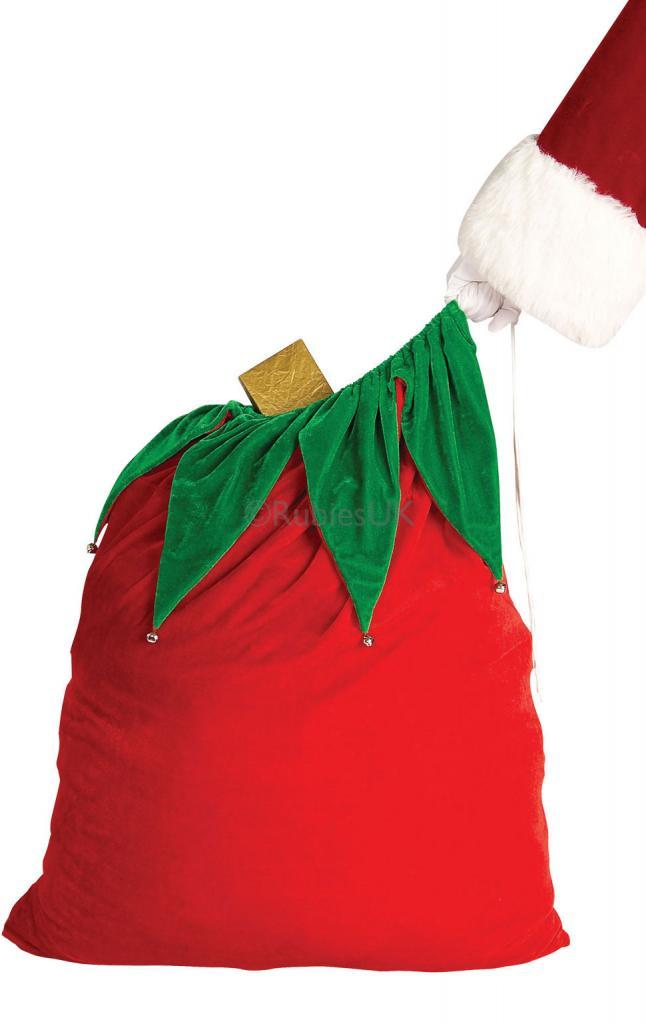 Deluxe Velvet Santa Sack with Bells by Rubies Masquerade 26504 and available from Karnival Costumes online Christmas party shop