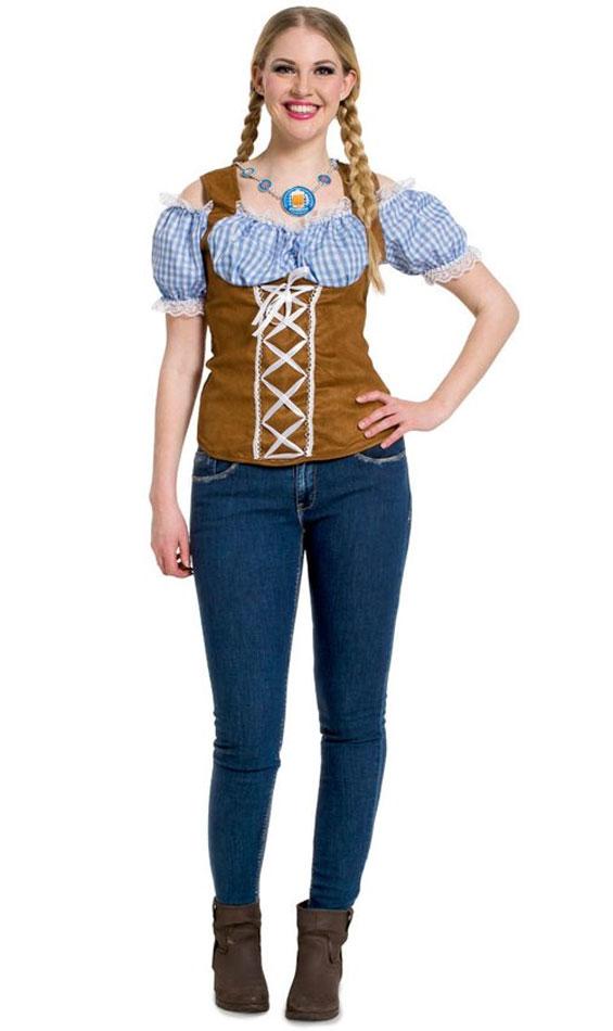 Bavarian Oktoberfest Top by Folat 633123 and available in sizes sml/med and lrg/xl from Karnival Costumes