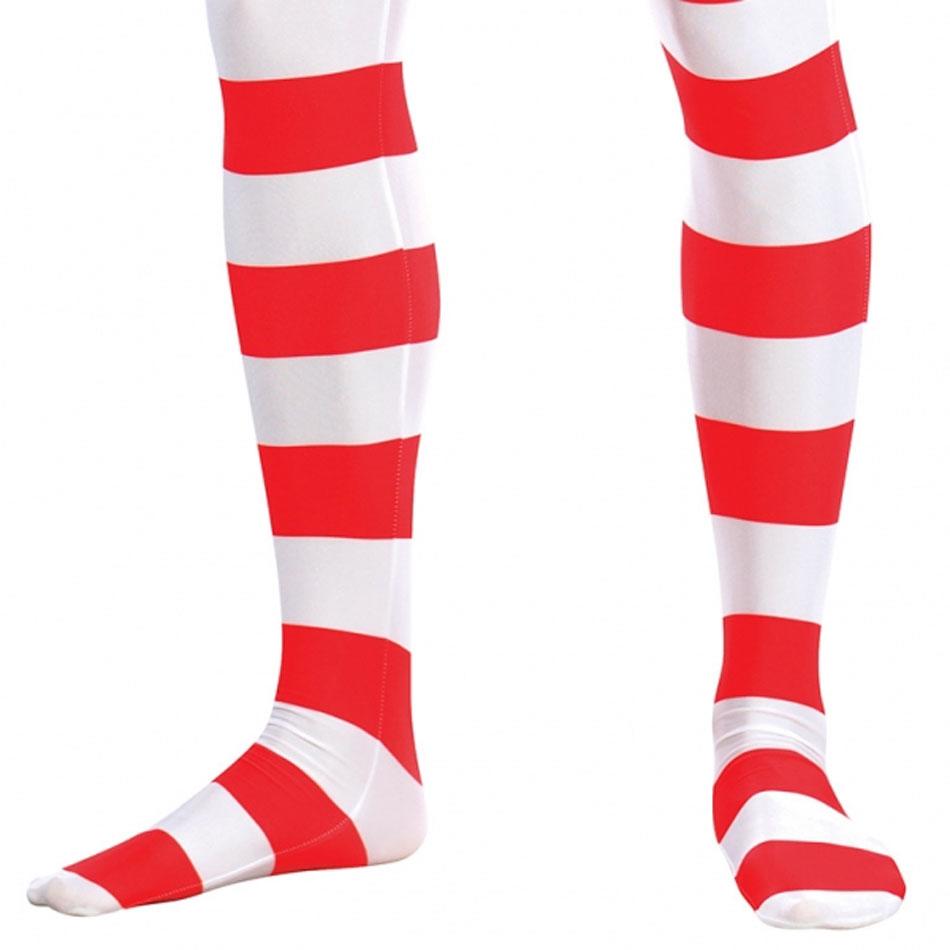 Detailed shot showing the feet of the American Flag Bodysuit Costume for adults available from Karnival Costumes