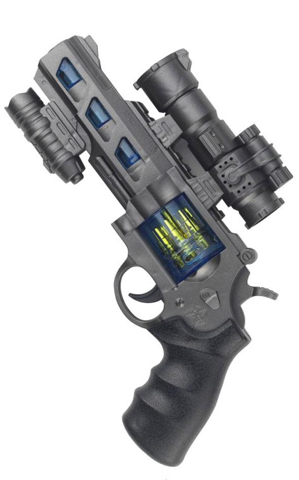 Space Cop Revolver with light and sound by Smiffys 23832 available from Karnival Costumes