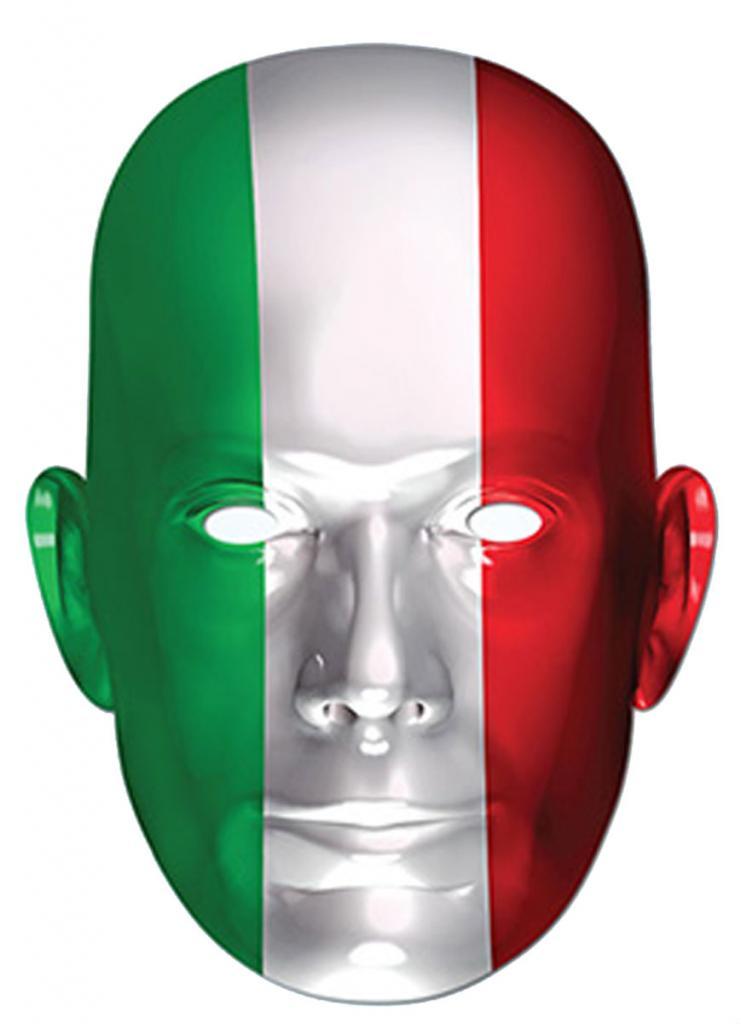 Italian Flag Card Mask by Mask-erade ITALY01 available from Karnival Costumes online party shop