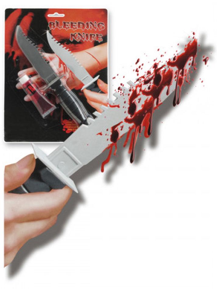 Plastic Knife with Blood Liquid by Carnival Toys 7139 and available from a collection of Costume and Halloween weapons at Karnival Costumes