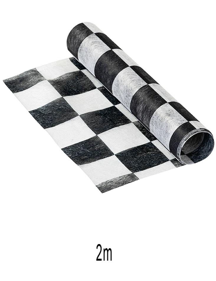 Black and White Chequered Table Runner by Talking Tables MIX-CHECKRUNNER available here at Karnival Costumes online party shop
