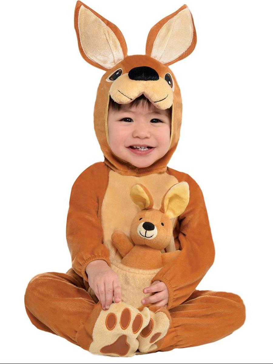 Baby Kangaroo or Jumpin' Joey Fancy Dress Costume for babies and toddlers. By Christys Dress Up for Amscan 846821 in sizes 0-6mths, 6-12mths and 12-24mths it's available here at Karnival Costumes online party shop