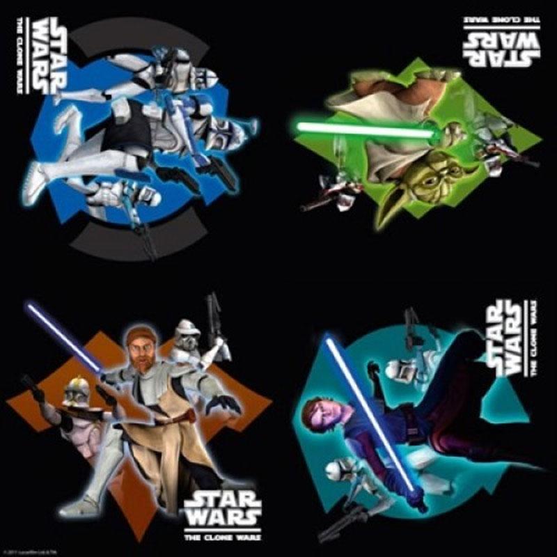 Pack of 16 Star Wars Clone Wars Party Napkins in 2ply measuring 33cm by Gemma International 168891 available here at Karnival Costumes online party shop