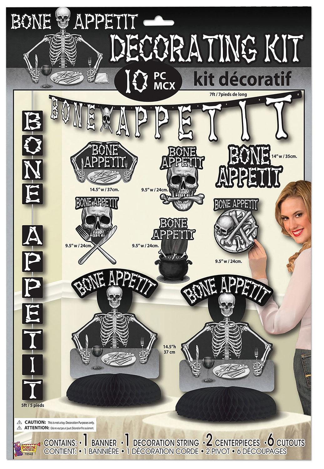 Bone Appetit Halloween Decorating Kit - 10pc by Forum Novelties 78948 available here at Karnival Costumes online Halloween shop