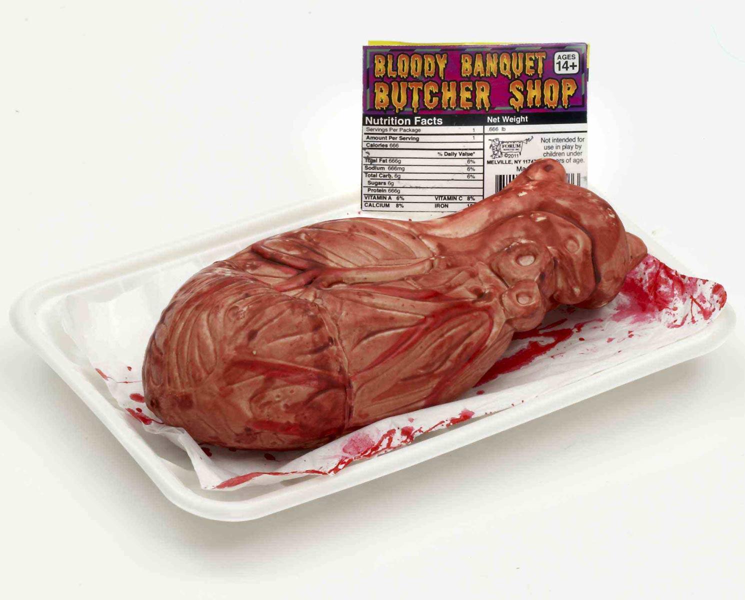 Packaged Butcher Tray with Bloody Heart by Forum Novelties 65519 available here at Karnival Costumes online Halloween party shop