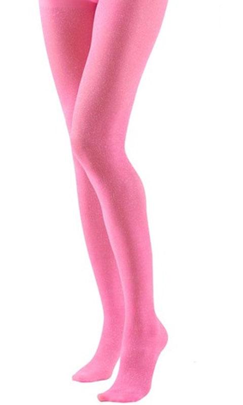 Pink Glitter Tights for Ladies in Std size by Widmann 2090P available here at Karnival Costumes online party shop