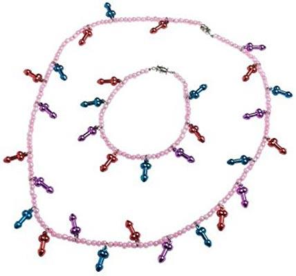 Naughty Jewellery Hen Night Willy Necklace and Bracelet Set from a selection here at Karnival Costumes online party shop