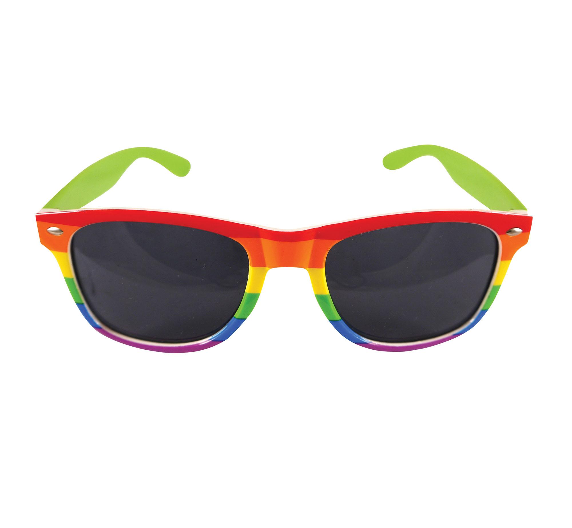Rainbow Glasses Wayfarer Style with Dark Lenses by Forum Novelties 88489 / BA2337 available in the UK here at Karnival Costumes online party shop