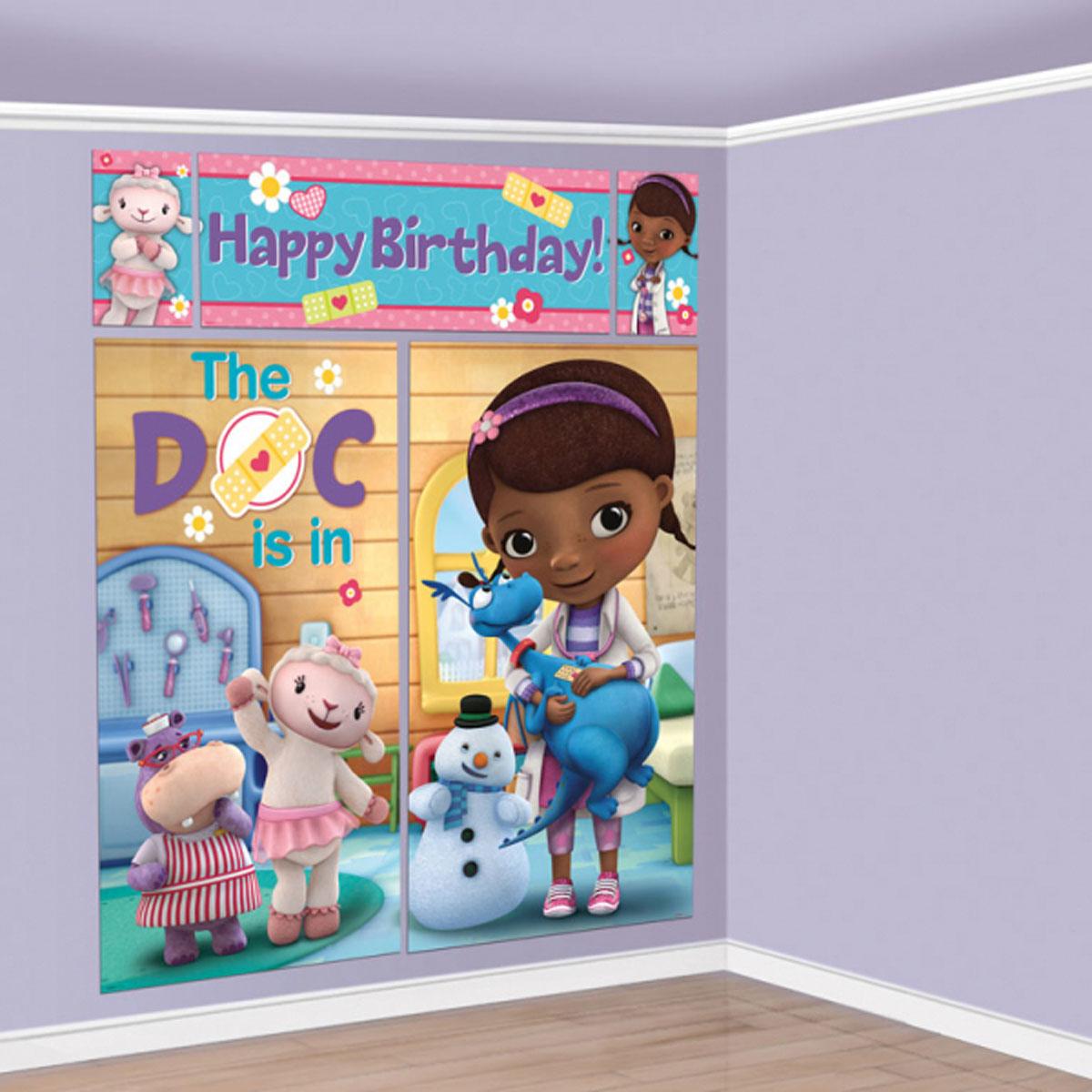 Disney Doc McStuffins Scene Setter - 5pc wall decoration by Amscan 997370 available here at Karnival Costumes online party shop