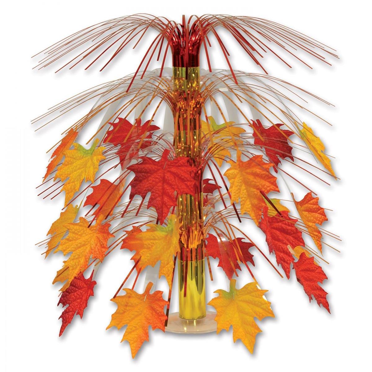 Fabric Fall Leaves Cascade Tablecentre 18" tall by Beistle 90551 available here at Karnival Costumes online party shop
