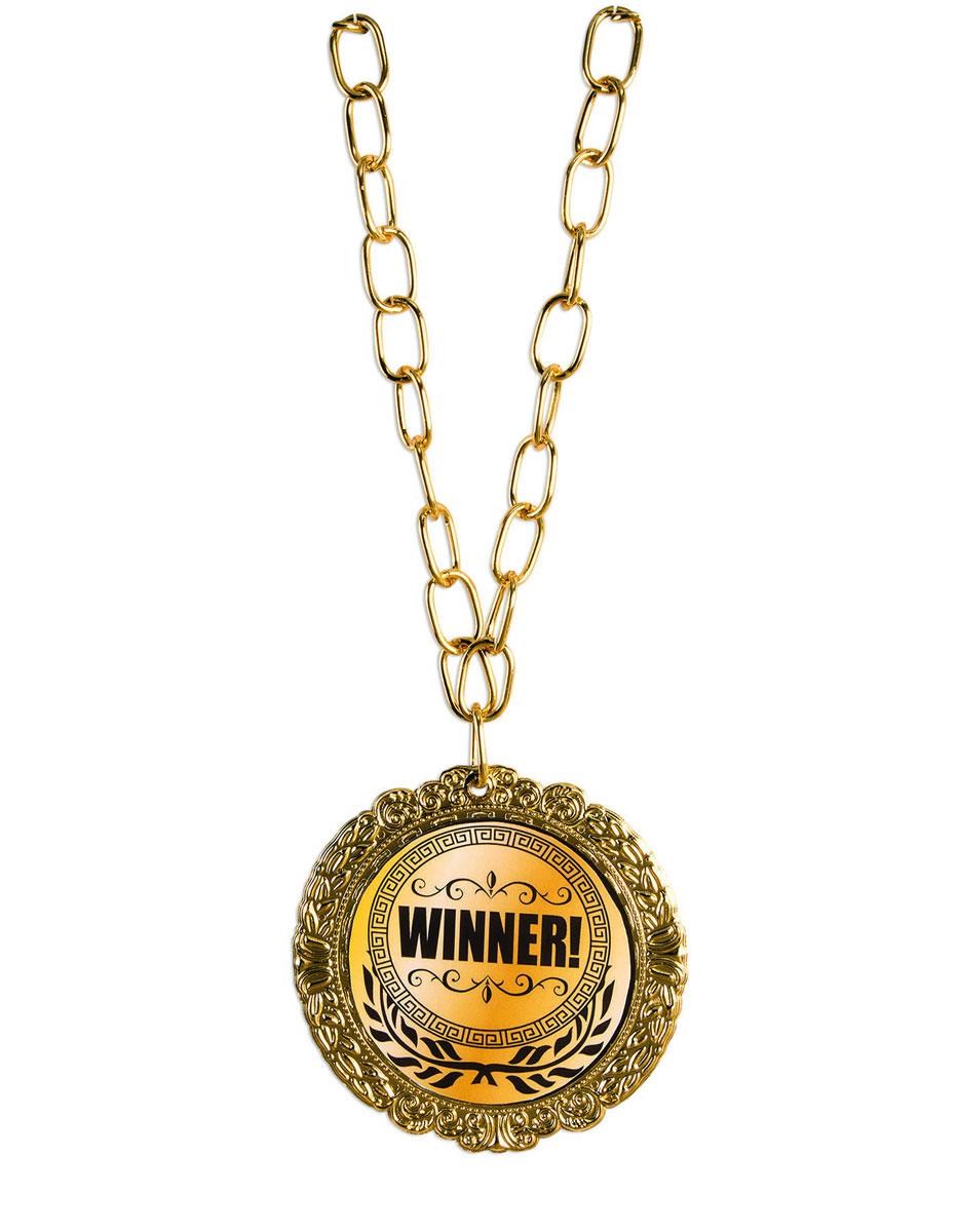 Winner's Award Medal in gold plastic by Forum Novelties 79583 available here at Karnival Costumes online party shop