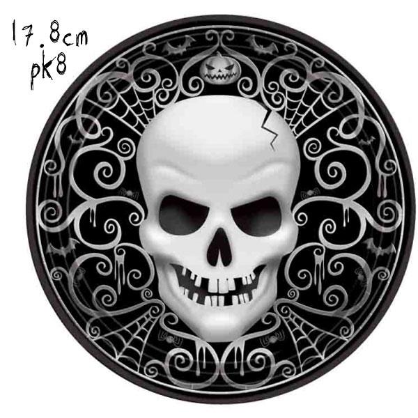 Fright Night Paper Plates 17.8cm  pack 8 plates by Amscan 996758 available here at Karnival Costumes online Halloween party shop