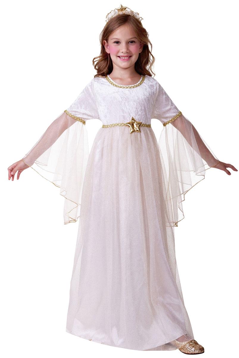 Girl's Angel Fancy Dress with long sleeves by Bristol Novelties CC445, CC446 & CC447 available here at Karnival Cosumes online Christmas party shop