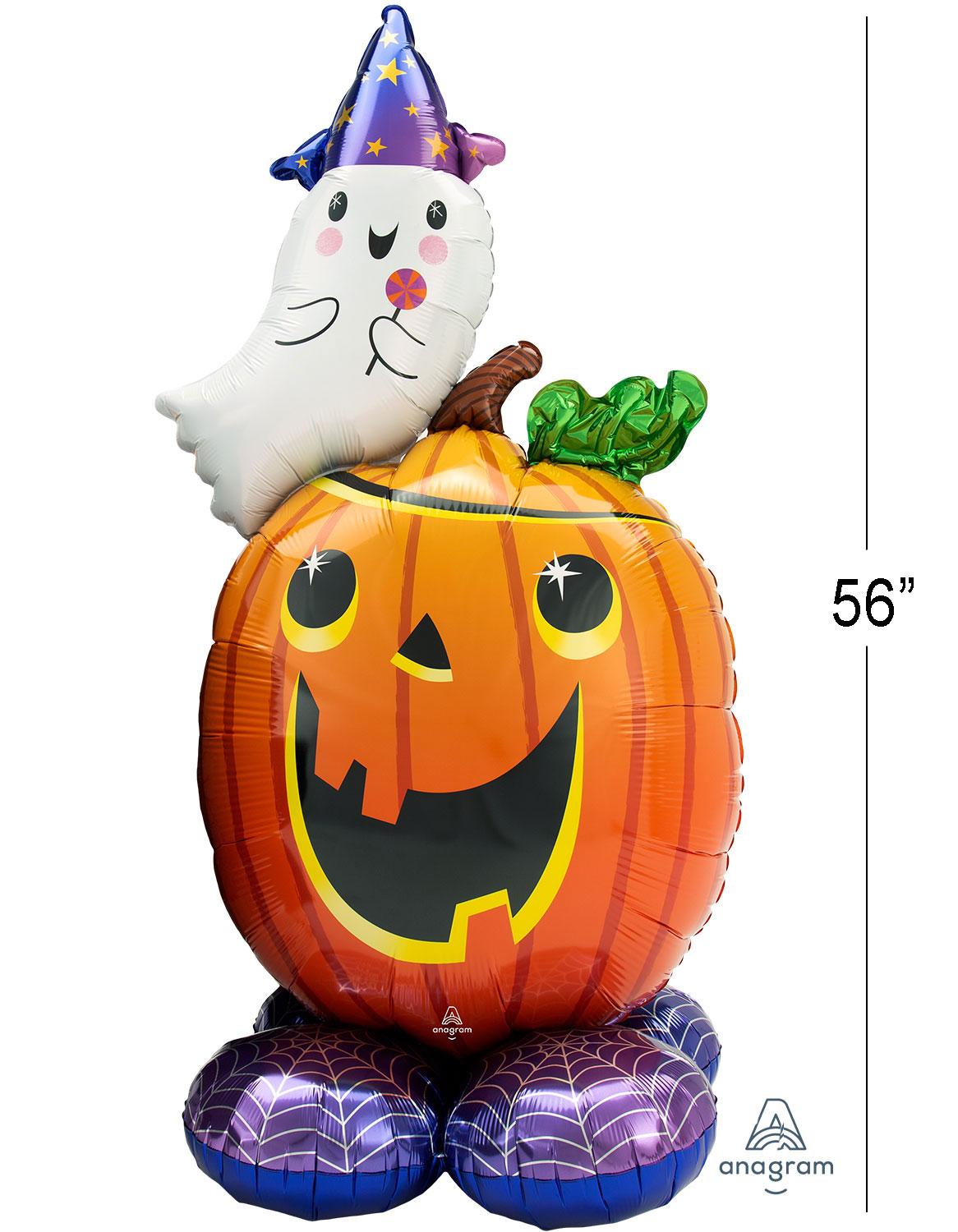 AirLoonz Pumpkin and Ghost Air-Fill Character Balloon by Amscan 4242011 available here at Karnival Costumes online party shop