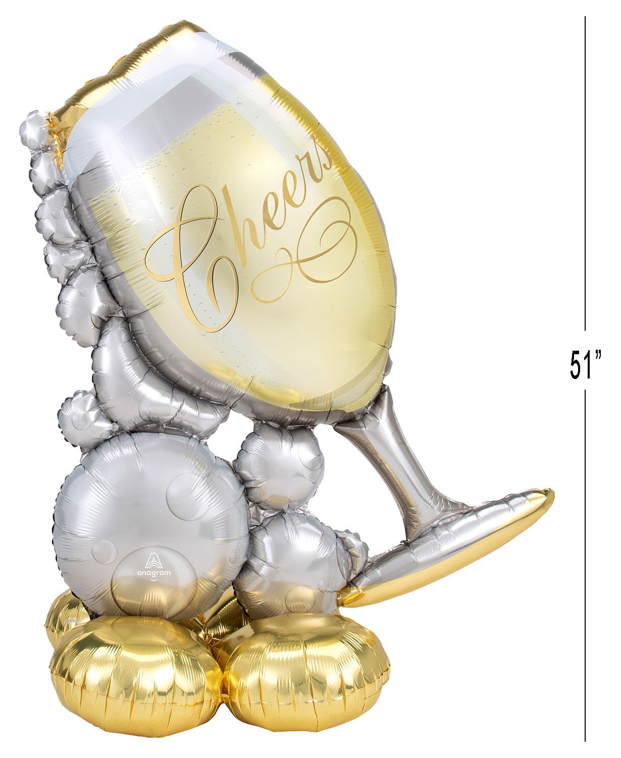 AirLoonz: Bubbly Wine Glass Air-Fill Character Balloon by Amscan 4246811 available here at Karnival Costumes online party shop
