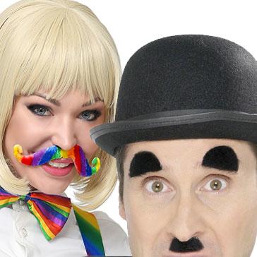 A superb range of Comedy and Charity themed false moustaches available here at Karnival Costumes online party shop