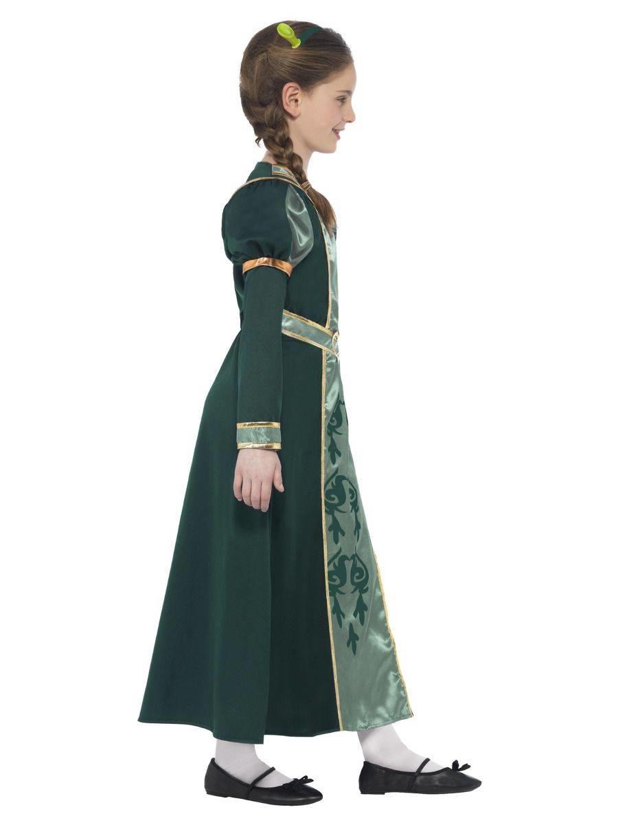 Side view of our fully licensed children's Princess Fiona fancy dress costume by Smiffys 20491 available here at Karnival Costumes online party shop