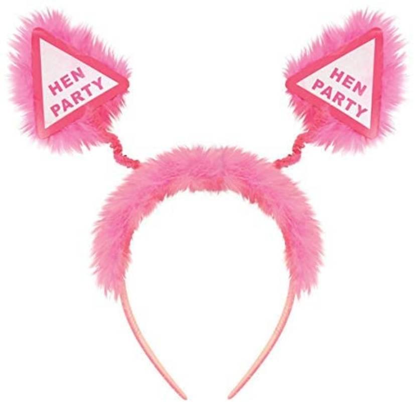 Pink Hen Night Party Warning Sign Head Boppers C15187 available here at  Karnival Costumes online party shop