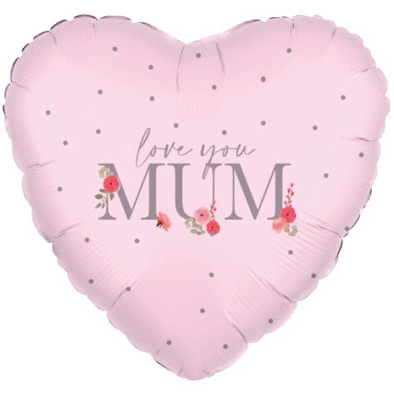 Love You Mum 18" Foil Balloon for Mothers Day FOIL54 available here at Karnival Costumes online party shop