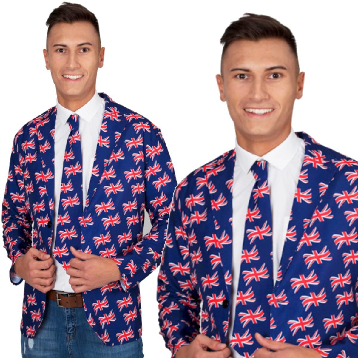 Great Britain Union Jack Jacket and Tie by Wicked EM-3257 available here at Karnival Costumes online party shop