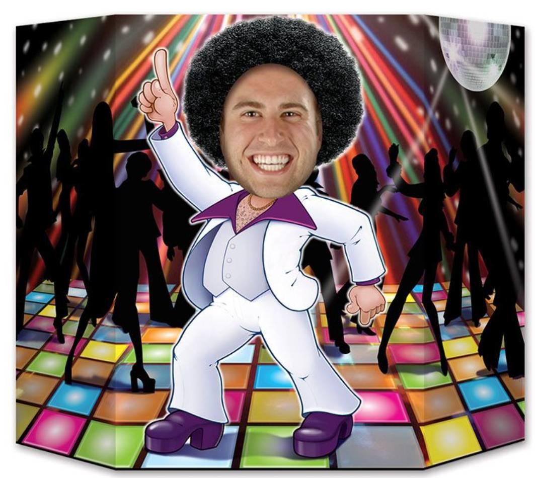 Disco Man from our Double Sided Photo Prop by Beistle 54617 available here at Karnival Costumes online party shop