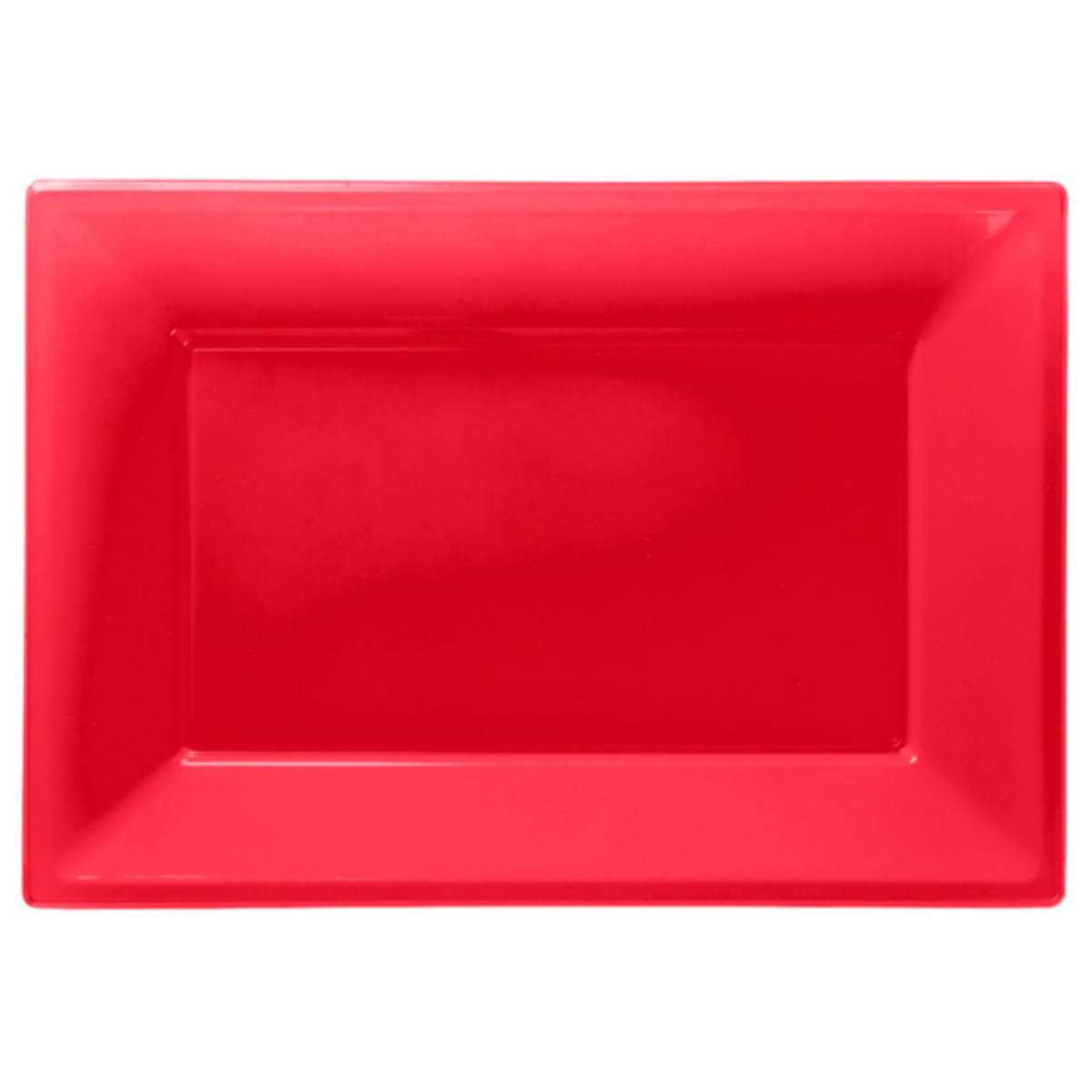 Apple Red Plastic Serving Platters - Pkt 3 individual trays by Amscan 997424 from Karnival Costumes