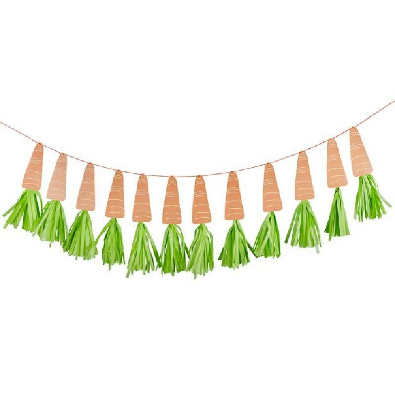 Easter Bunny Tinsel Carrot Banner by Club Green HBHE111 available here at Karnival Costumes online party shop