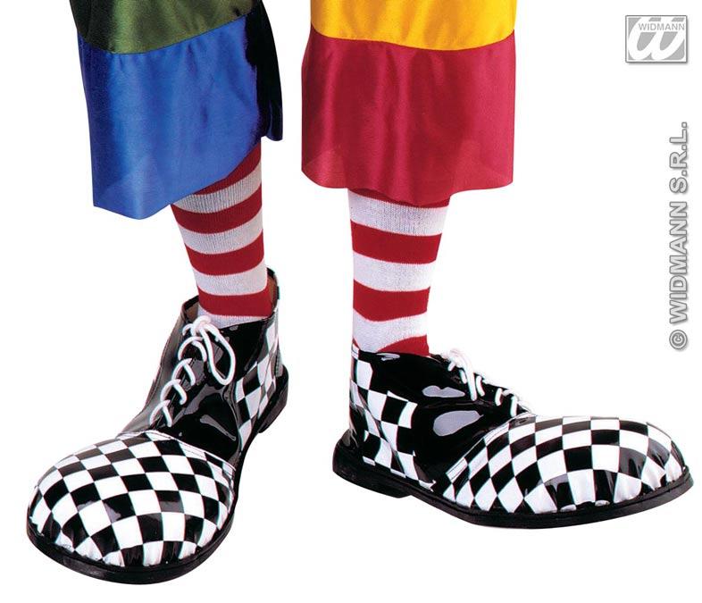 Professional Clown Shoes - Black and White Checked
