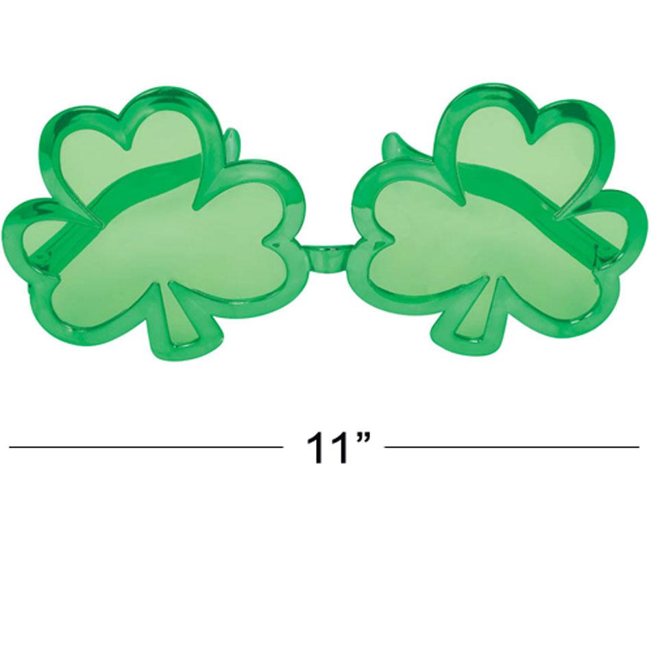 Jumbo Shamrock Glasses measuring 11" across by Amscan 250218 and available from Karnival Costumes online party shop