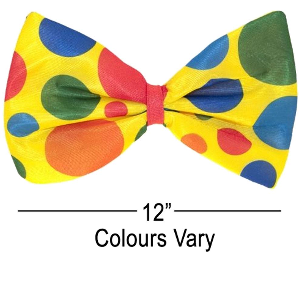12" Wide Bright Jumbo Bowtie for Clowns 22614 from a collection of cloning accessories at Karnival Costumes