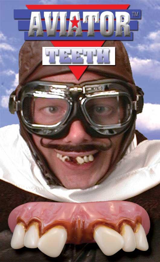 Aviator costume teeth by Billy Bob 10231 available from a collection here at Karnival Costumes online party shop