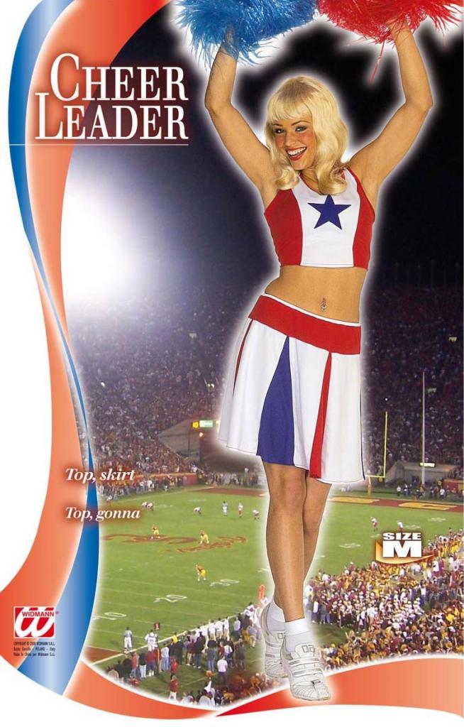 Adult Cheerleader Costume By Widmann 3499 Karnival Costumes 