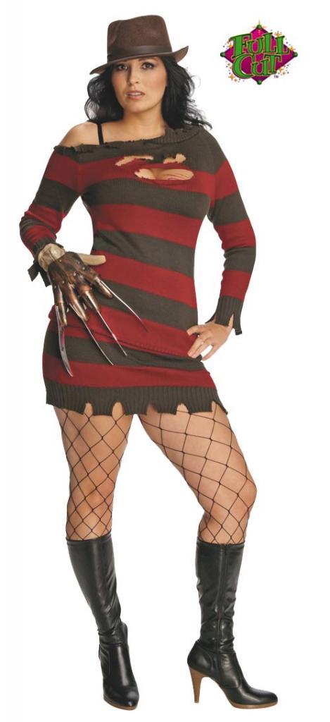 Lady's Freddy Krueger costume in full cut by Rubies 17672 available here at Karnival Costumes online party shop