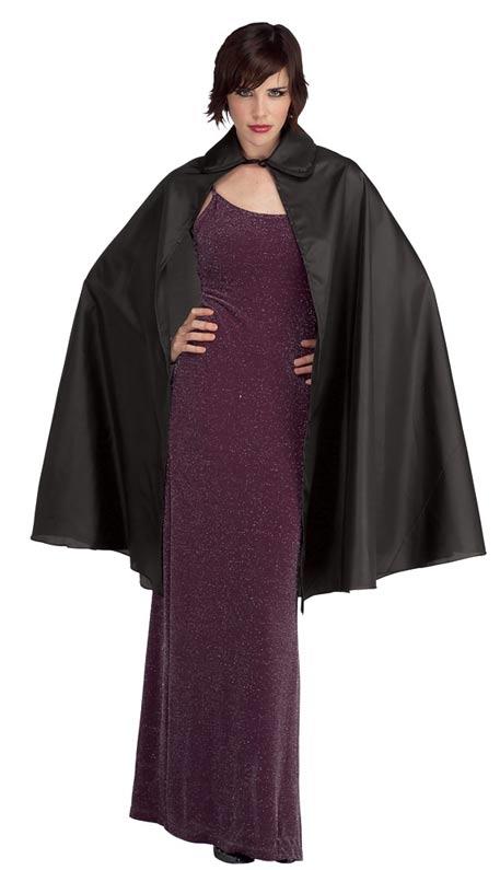 Unisex Black Cape with Turnover Collar - 45" in length by Rubies 16205 available in the UK here at Karnival Costumes online party shop