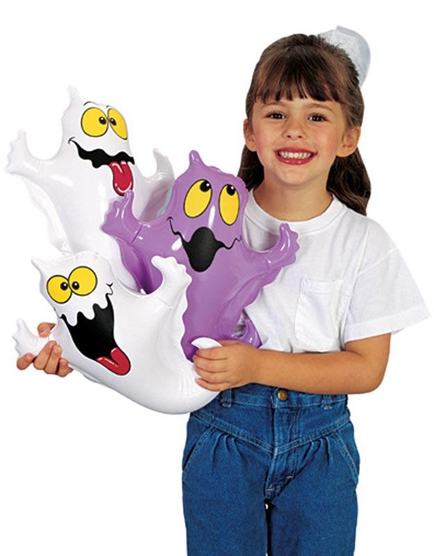 Inflatable Ghosts 9" tall - Pk 3 by Rubies 1293 available here at Karnival Costumes online Halloween party shop