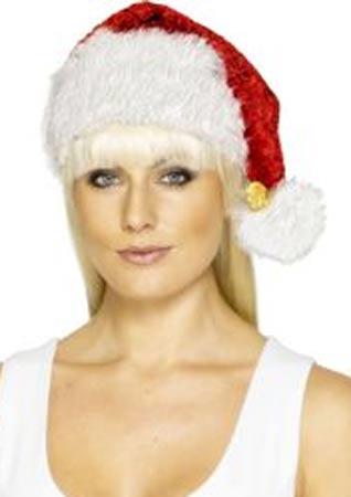 Christmas Hat - Deluxe Red Velour Santa Hat by Smiffys 29194 available here at Karnival Costumes online Christmas party shop