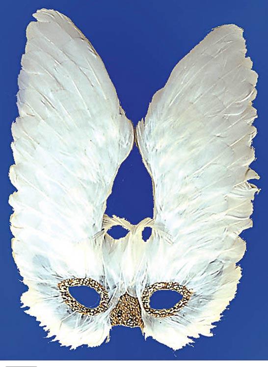 Deluxe Pheonix Feather Eyemask with White Feather Trim