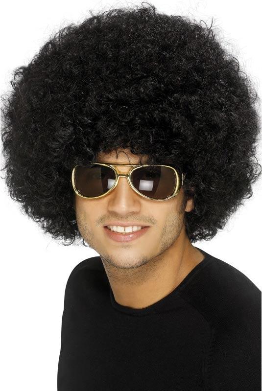 Black Afro Wig by Smiffy 42017 from a collection of 70s Afro Wigs available here at Karnival Costumes online party shop