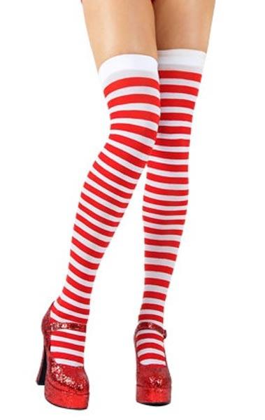 Candy Striped Christmas Stockings in Red & White by Wicked TS-7045 available here at Karnival Costumes online party shop