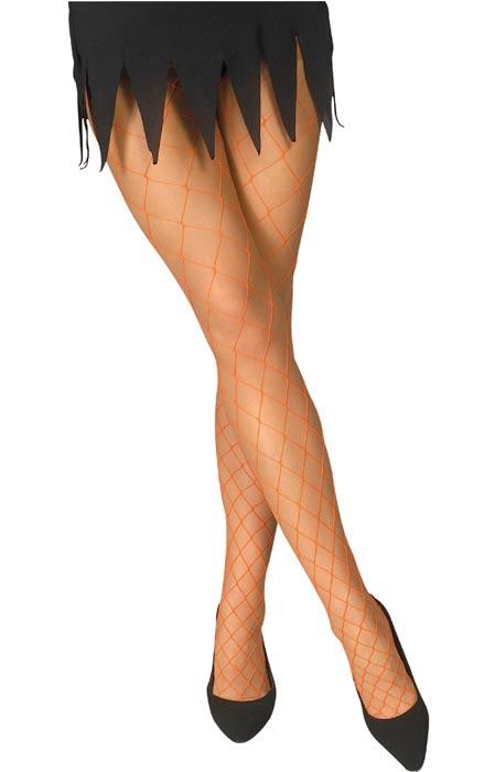 Orange Diamond Net Tights by Rubies 6071 available here at Karnival Costumes online party shop