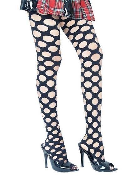 Black Pot Hole Tights by Bristol Novelties BA710 available here at Karnival Costumes online party shop