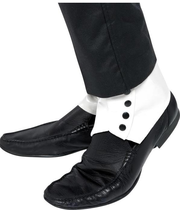 White PVC Spats item BA181 / 33459 available here at Karnival Costumes online party shop