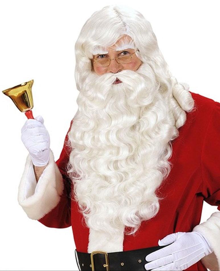 Ultra-Deluxe Santa Claus Wig, Beard, Moustache and Eyebrows by Widmann S0785 available from a collection of Santa Wigs etc here at Karnival Costumes online Christmas shop