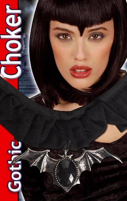 Gothic Bat Choker - Halloween Costume Jewellery
